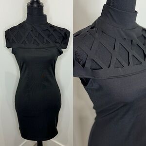 Amy Fashion Black Sleeveless Mini Dress (M)